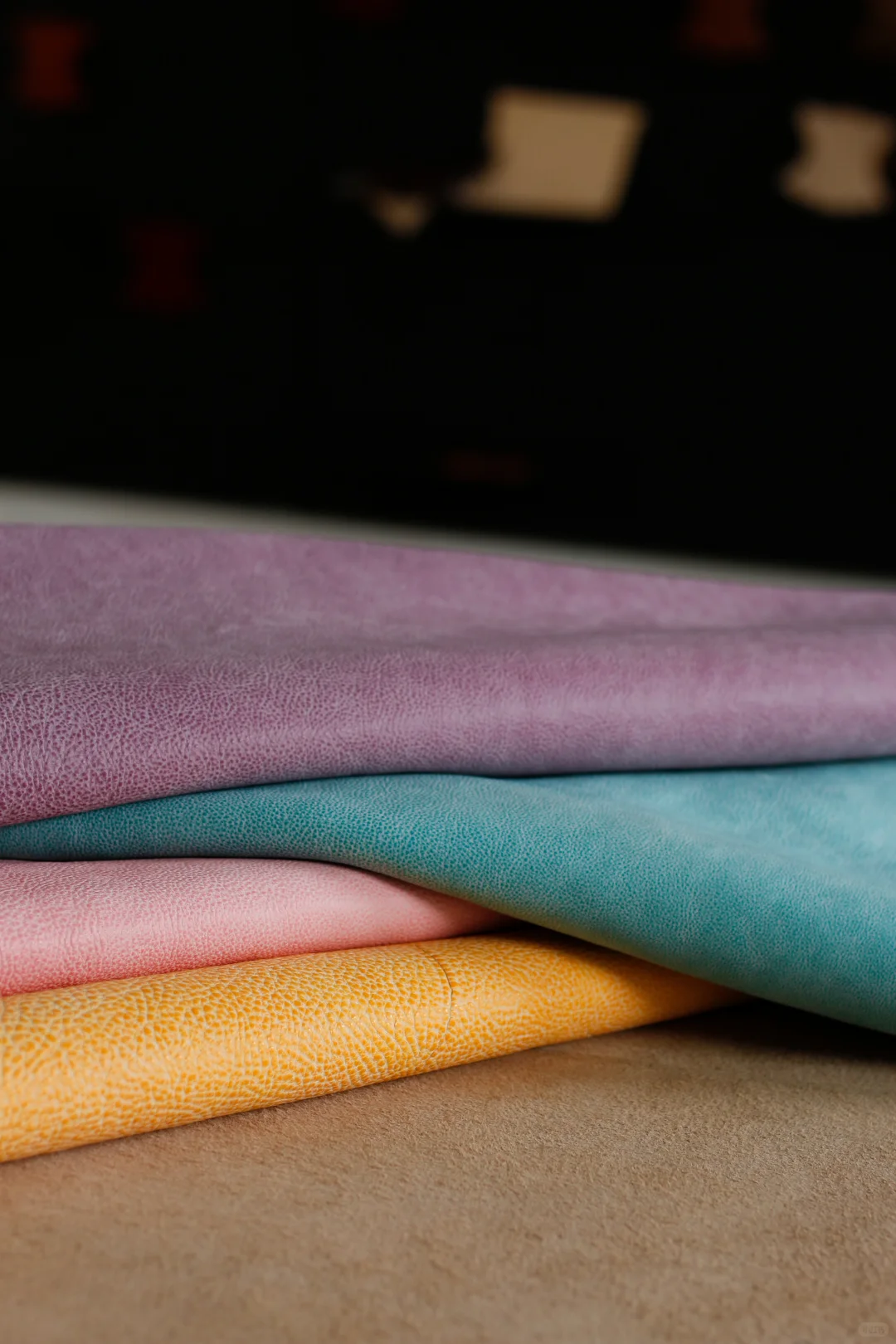 Stacked Italian leather hides